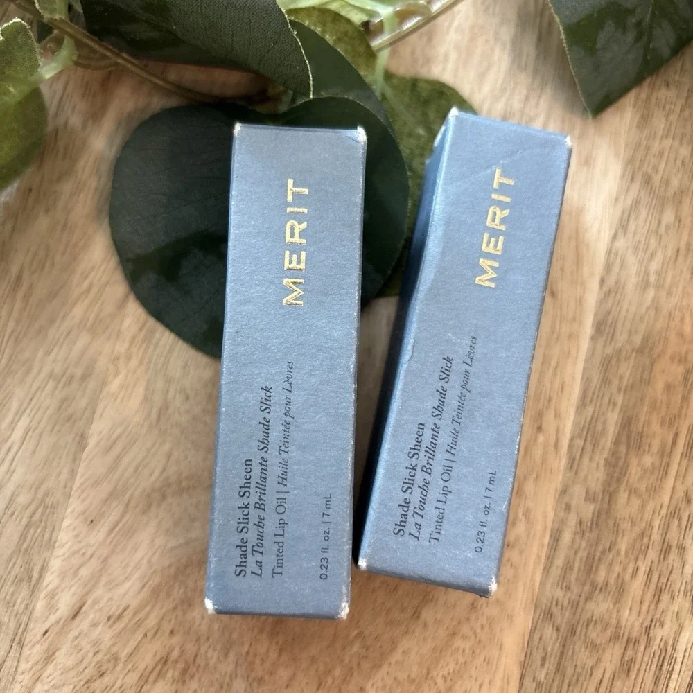 LOT OF 2 Merit Tinted Lip Oil Tabby NEW Full Size